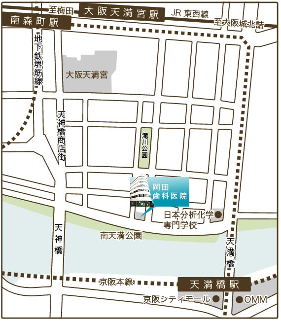 岡田歯科医院アクセスマップ